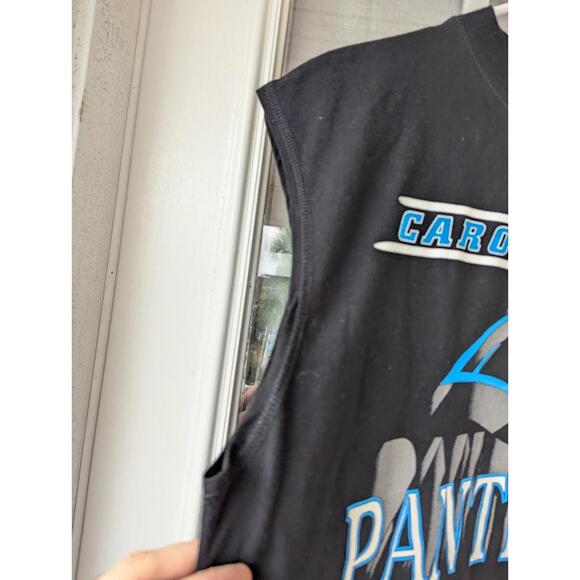 1999 Vintage Carolina Panthers NFL Football The Edge Sleeveless 90s L T-shirt - Picture 4 of 9